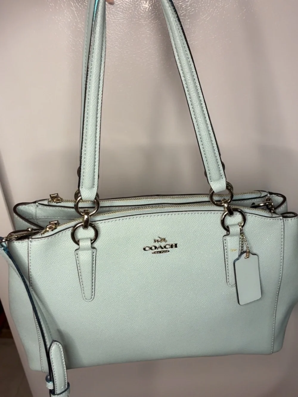 Authentic Coach Blue Satchel Top Handle Zip w/ Detachable Crossbody Strap